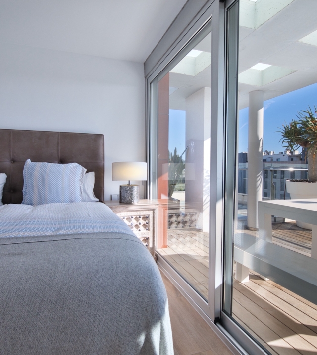 Resa Estates Ibiza te koop penthouse Marina botafoch for sale Ibiza bedroom terrace.jpeg